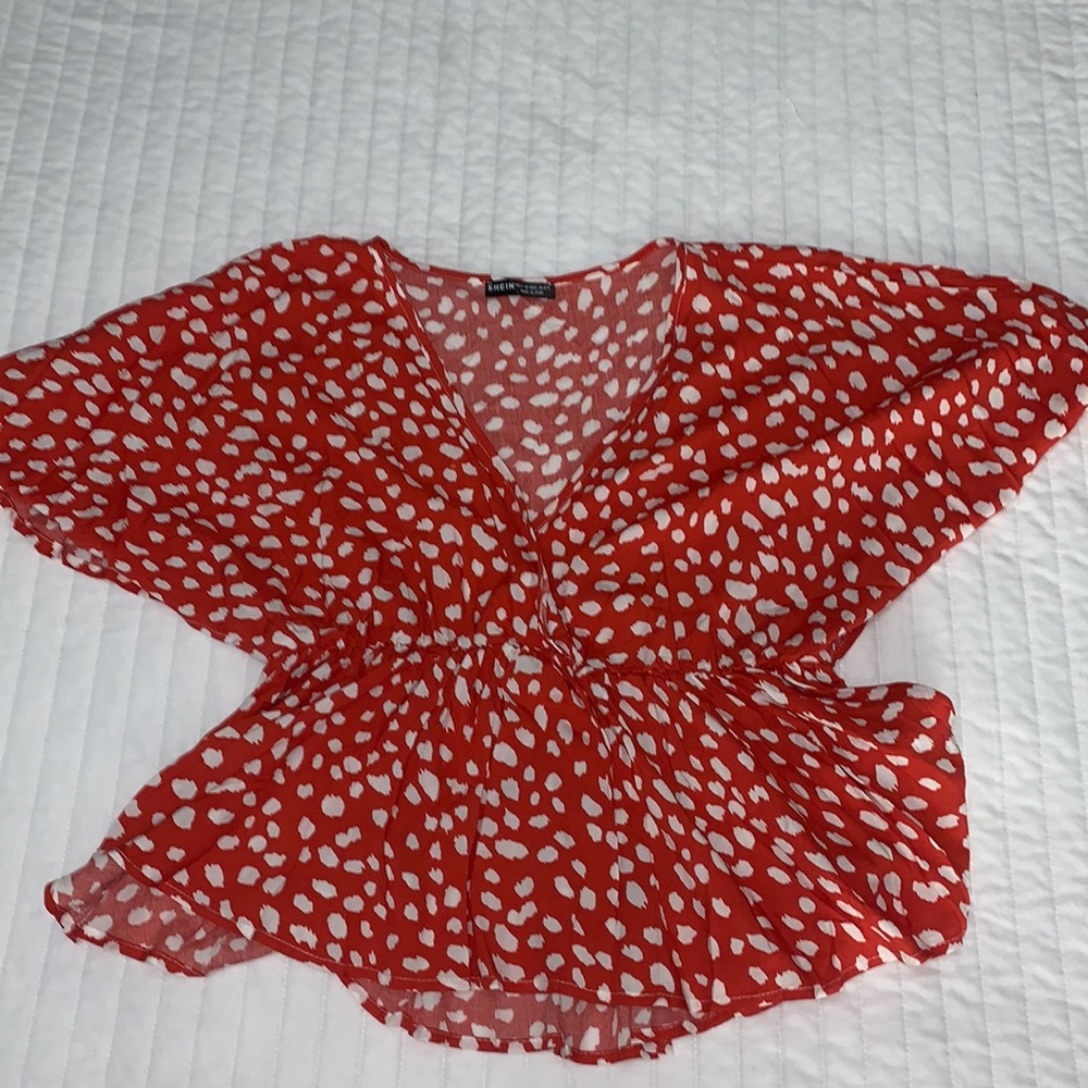 Red v neck top!